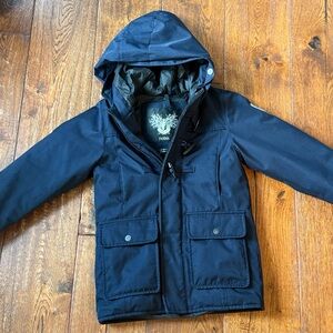 Navy Puffer Jacket with Hood
